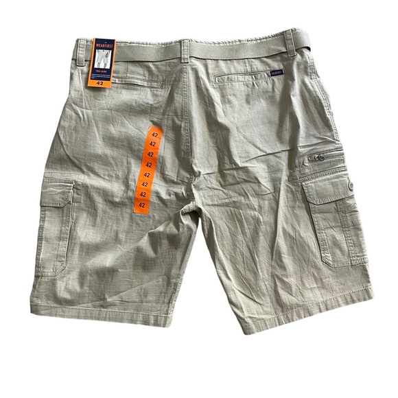 MENS WEAR FIRST FREE BAND Cargo Work Shorts Khaki 42 Relaxed Fit 11 IN NWT - Picture 3 of 4